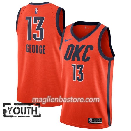 Maglia NBA Oklahoma City Thunder Paul George 13 2018-19 Nike Arancione Swingman - Bambino